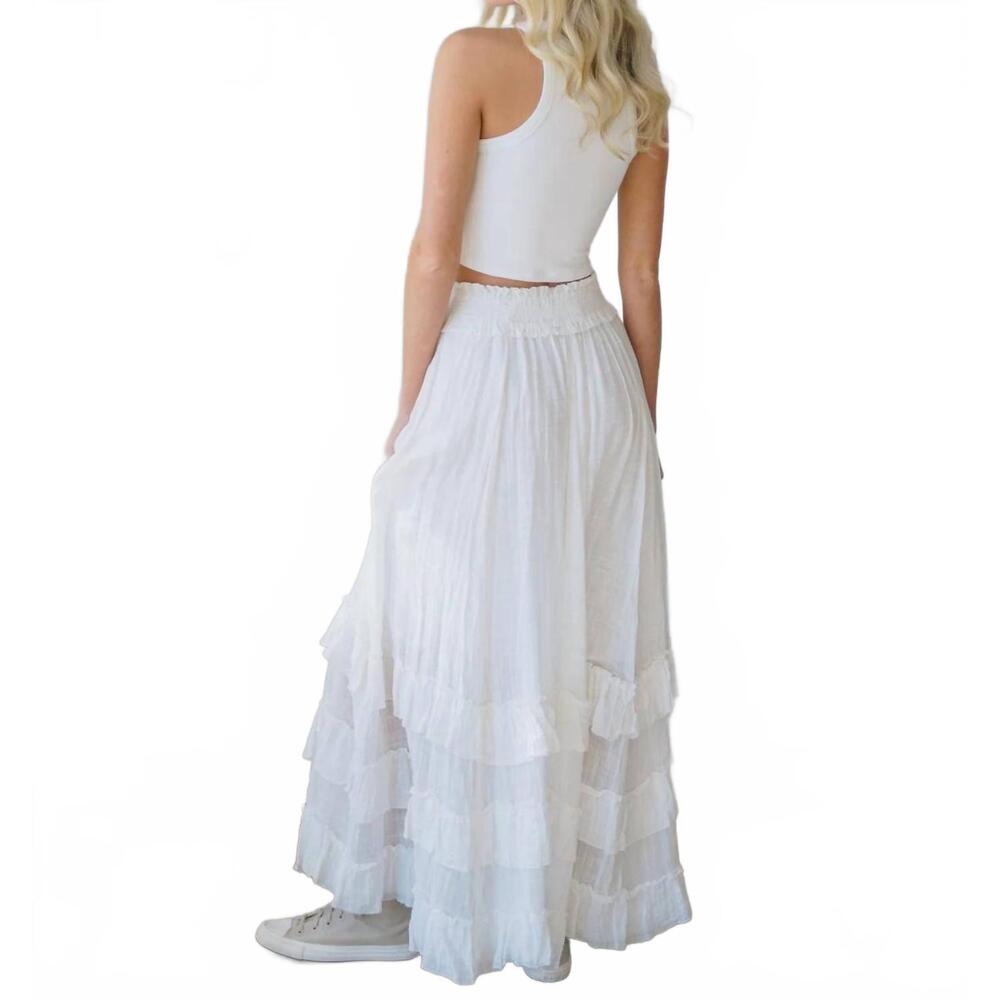 NEW FREE PEOPLE brynn maxi skirt in white - Picture 3 of 4